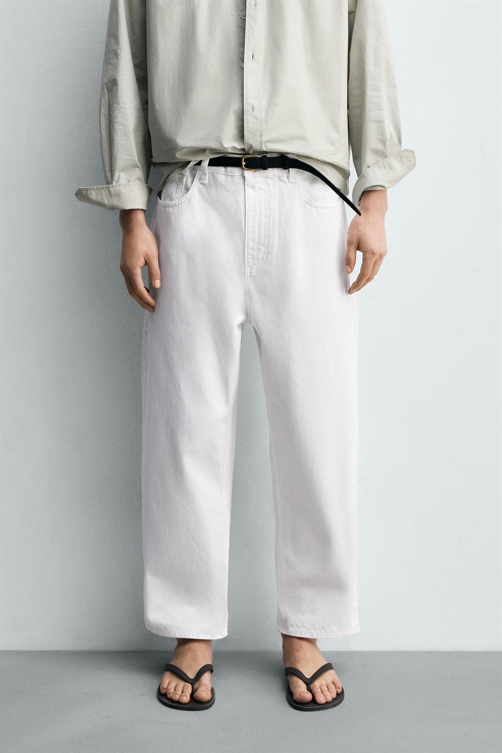 TAPERED WIDE-LEG JEANS