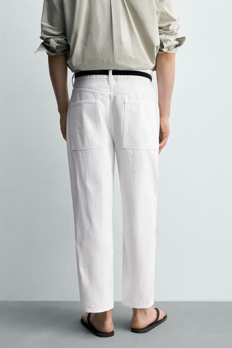 TAPERED WIDE-LEG JEANS