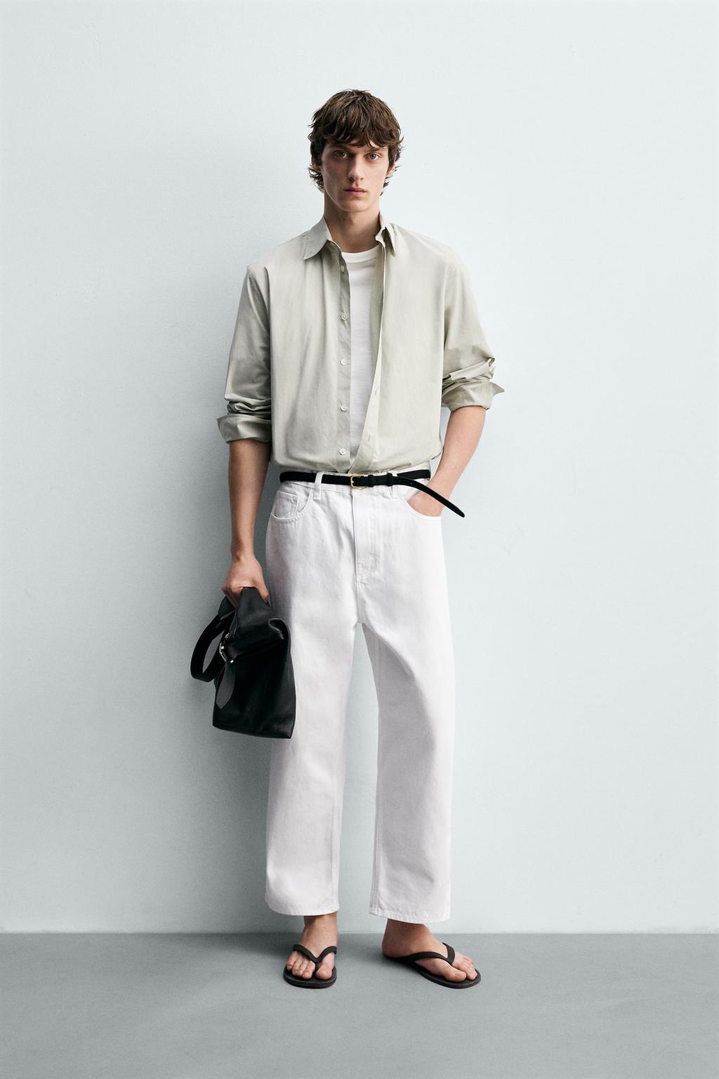 TAPERED WIDE-LEG JEANS